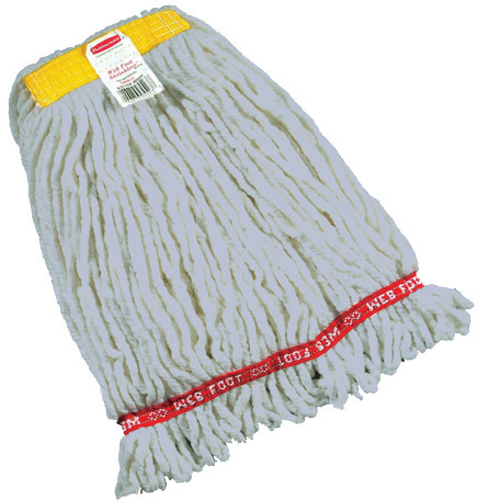 Shrinkless Web Foot, Synthetic Wet Mop, Narrow Band, Looped-End, White #RBA21106BLE