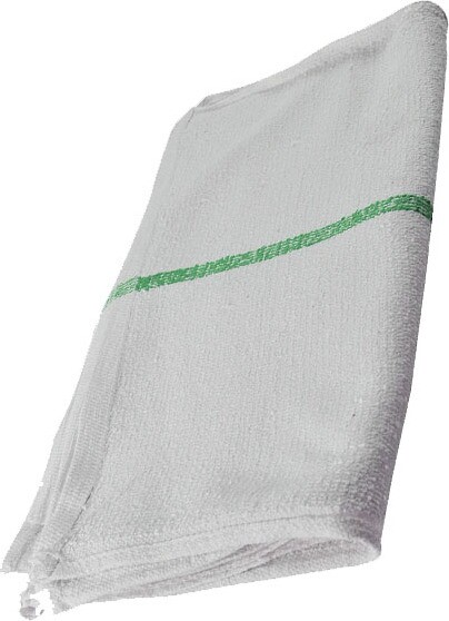 Chiffon en ratine blanc avec rayure de couleur 16" x 19" #WITSG161925 Chiffon en ratine blanc avec rayure de couleur 16" x 19" #WITSG161925
