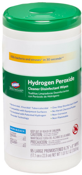 CLOROX HEALTHCARE Hydrogen Peroxide Disinfectant Roll Wet Wipes #CL001456000