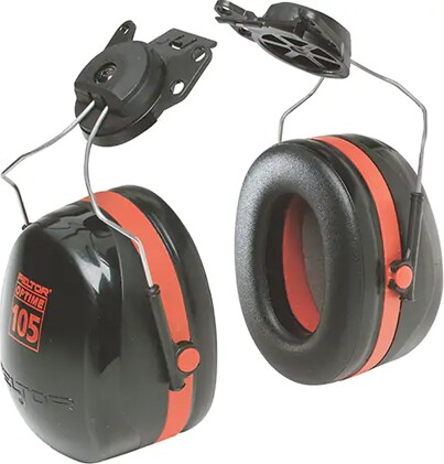 Cap-Mounted Earmuff Hearing Conservation Optime 105 H10P3E #TQ0SC163000