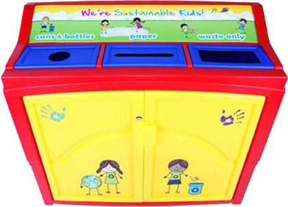 Poubelle de recyclage avec compartiment de triage Kidz #KIDZIDS2529