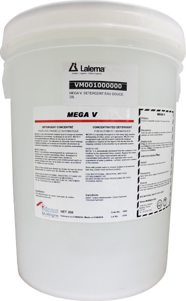 Détergent concentré pour lave vaisselle automatique MEGA V #VM001000000 Détergent concentré pour lave vaisselle automatique MEGA V #VM001000000