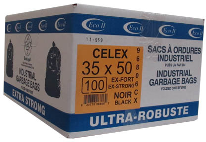 Black Garbage Bags 35 X 50 X-Strong Celex #GO096806000