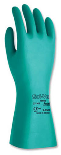 Green Embossed Nitrile Gloves 11 Mils Sol-Vex 37-145 #TQSAX985000