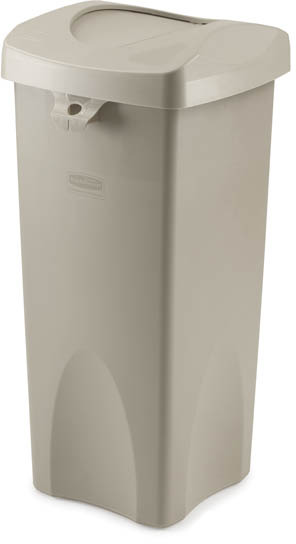 Poubelle carrée avec couvercle basculant 23 gallons Untouchable #RB792020BEI