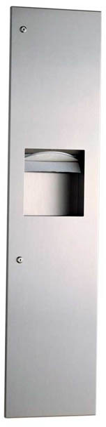 Wall-Mounted Paper Dispenser and Waste Receptacle Trimline Series #BO380349000 Wall-Mounted Paper Dispenser and Waste Receptacle Trimline Series #BO380349000