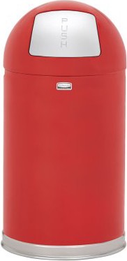 Round Steel Waste Container Round-Tops with Plastic Liner, 12 gal #RBR1530EPLR