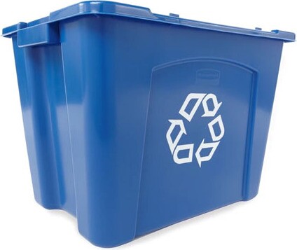 571473 Blue Recycling Box with Logo 14 gal #RB571473000