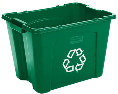 571473 Bac de recyclage avec logo bleu 14 gal FG571473GRN