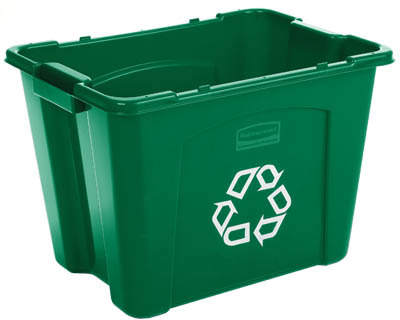 571473 Bac de recyclage avec logo bleu 14 gal #RB571473VER