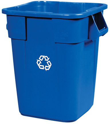 BRUTE 3536-73 Square Recycling Container without Lid #RB353673BLE