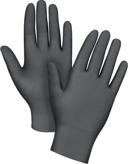 Gants en nitrile noir 4 mil sans poudre #TQSAL086000