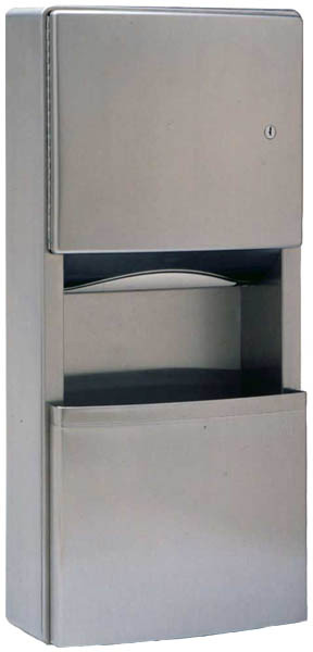 Surface-Mounted Paper Towel Dispenser/Waste Receptacle B-43699 #BOB43699000