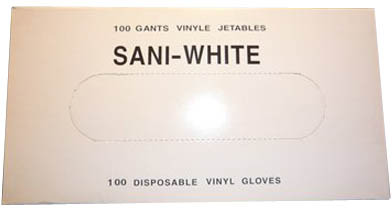 Gant de vinyle blanc Sani-White sans poudre #TR00SW1500L