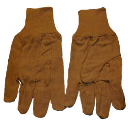 8 oz Cotton gloves, knit wrist, brown #TR000T8KBRU