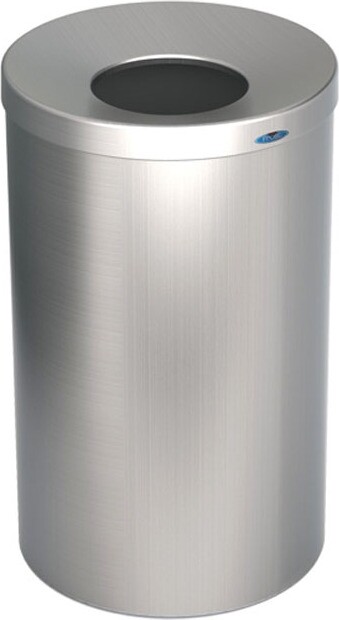 310 Round Stainless Steel Waste Container with Lid 33 gal #FR00310S000