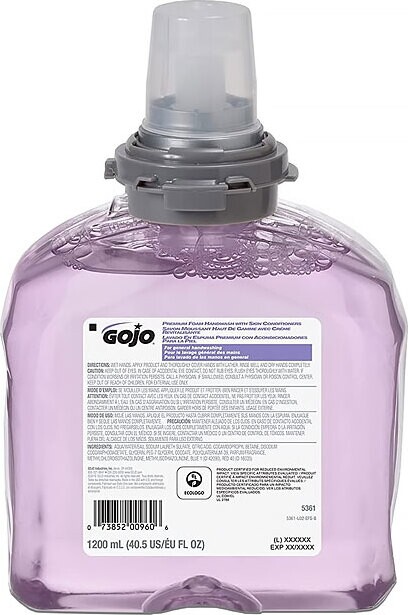 GOJO Savon moussant haut de gamme avec crème revitalisante #GJ005361000 GOJO Savon moussant haut de gamme avec crème revitalisante #GJ005361000