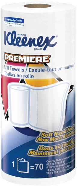 13964 KLEENEX Essuie-tout en rouleau blanc, 24 x 70 feuilles #KC013964000