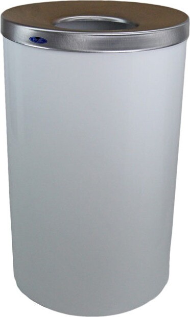 310 Round Stainless Steel Waste Container with Lid 33 gal #FR00310W000
