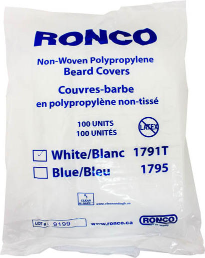 Couvres-barbe en polypropylene non-tissé #SECBJ100000 Couvres-barbe en polypropylene non-tissé #SECBJ100000