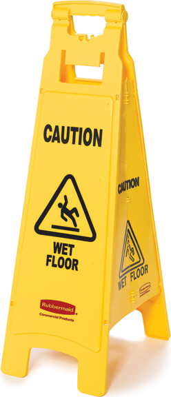 Floor Sign with "Caution Wet Floor" Imprint, 4-Sided #RB611477JAU