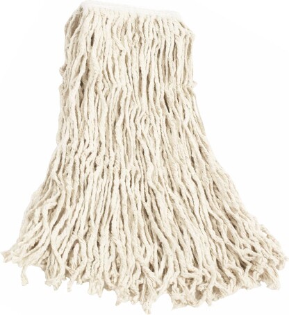 Value Pro Cotton Wet Mop, Narrow Band, Cut-End, White #RBV11600BLA Value Pro Cotton Wet Mop, Narrow Band, Cut-End, White #RBV11600BLA