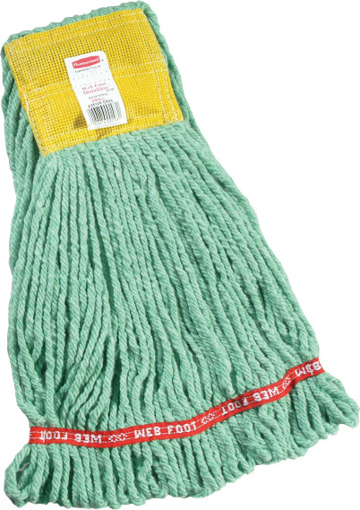 Web Foot Shrinkless Synthetic Mop, Wide Band, Looped-end #RBA25106VER Web Foot Shrinkless Synthetic Mop, Wide Band, Looped-end #RBA25106VER