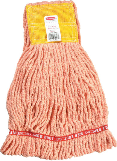 Web Foot Shrinkless Synthetic Mop, Wide Band, Looped-end #RBA25106ORA Web Foot Shrinkless Synthetic Mop, Wide Band, Looped-end #RBA25106ORA