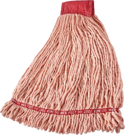 Shrinkless Web Foot, Synthetic Wet Mop, Wide Band, Looped-End #RBA25206ORA Shrinkless Web Foot, Synthetic Wet Mop, Wide Band, Looped-End #RBA25206ORA