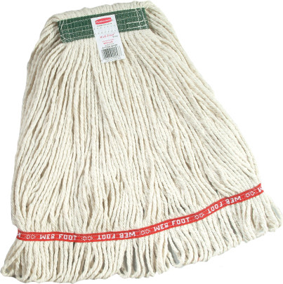 Super Stitch, Cotton Wet Mop, Narrow Band, Looped-end, White #RBD11106BLA