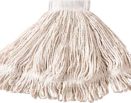 Super Stitch Cotton Wet Mop, Wide Band, Looped-End, White #RBD15106BLA