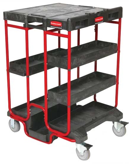 Chariot à échelle avec contenants de rangement Rubbermaid 9T57 #RB009T57NOI