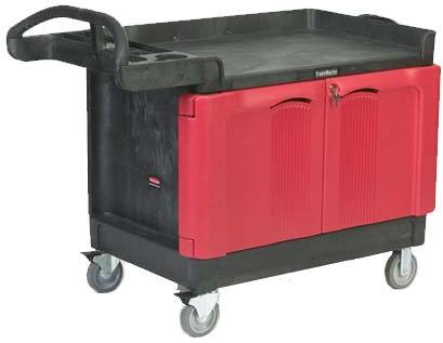 Chariot de travail à portes verrouillables, large Rubbermaid 4532-88 #RB453288NOI