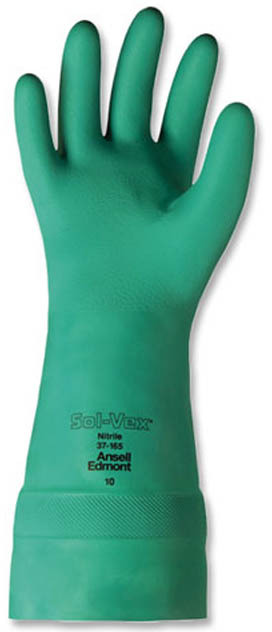 Gants en nitrile 22 mils. Verts au fini gauffré Sol-Vex #TQSAX997000