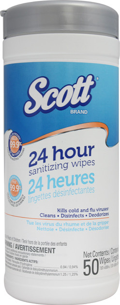Lingettes humides désinfectantes, 24 heures Scott #KC042532000 Lingettes humides désinfectantes, 24 heures Scott #KC042532000