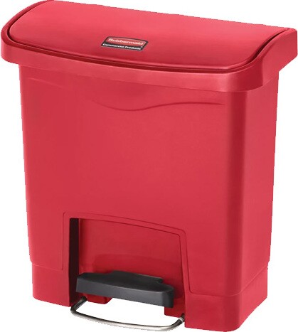 STREAMLINE Poubelle à pédale en plastique rouge 4 gal #RB188356300