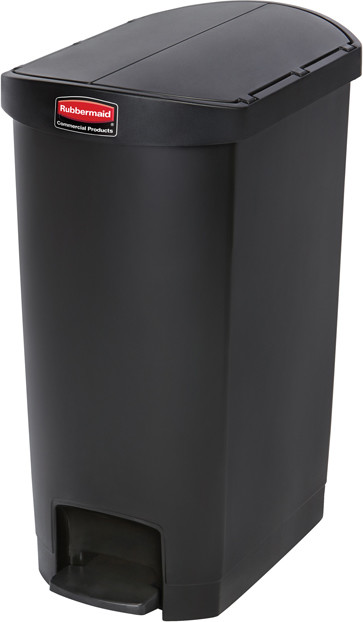 Poubelle à pédale en résine à ouverture latérale Slim Jim, 18 gal #RB188361400