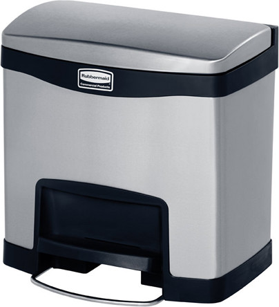 STEP-ON Poubelles à pédale en acier inoxydable 4 gal #RB190198200