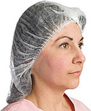 Bonnet à cheveux jetable bouffant blanc #SEBJ0100BLA