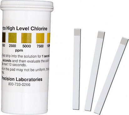 Chlorine Test Strips 10,000 ppm #PCCHL10000V