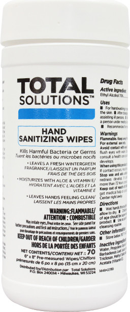Total Solutions Hand Sanitizing Wipes #WH001448000