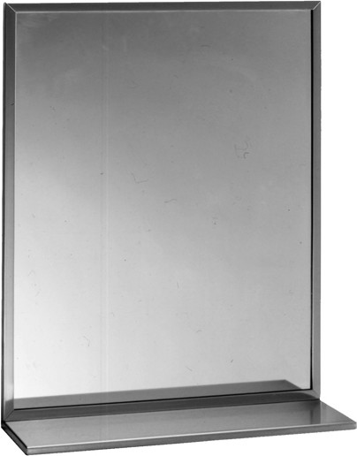 Miroir avec tablette et cadre biseauté #BO166182400