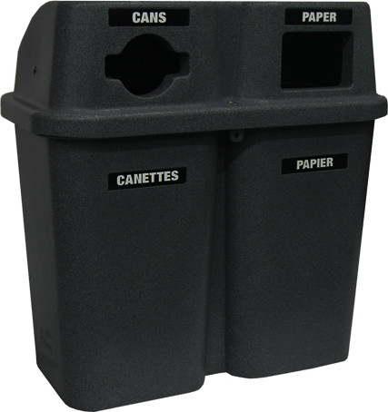 Station de recyclage deux sections Bullseye #WH000565NOI Station de recyclage deux sections Bullseye #WH000565NOI