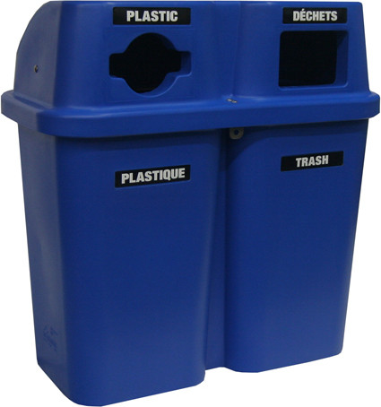 Two Section Recycling Station Bullseye #WH000565BLE Two Section Recycling Station Bullseye #WH000565BLE