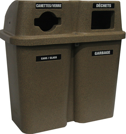 Station de recyclage deux sections Bullseye #WH000565BRU Station de recyclage deux sections Bullseye #WH000565BRU