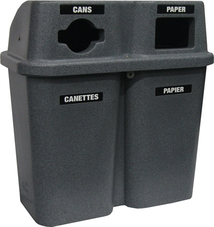 Station de recyclage deux sections Bullseye #WH000565GRI Station de recyclage deux sections Bullseye #WH000565GRI