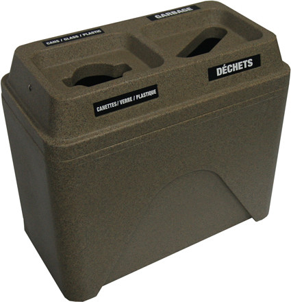 Small Recycling Station Two Sections Bullseye #WH000585BRU Small Recycling Station Two Sections Bullseye #WH000585BRU