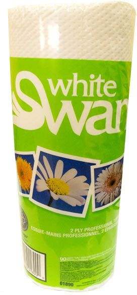 Essuie-tout 2 épaisseurs emballés individuellement White Swan #EM001880000