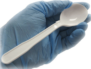 Disposable Plastic 6" Soup Spoons White #EM705042000