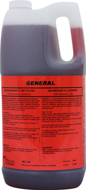 General Dégraissant et nettoyant tout usage #VM109316000 General Dégraissant et nettoyant tout usage #VM109316000